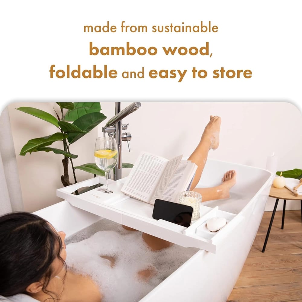 TranquilBeauty Premium Bath Caddy, White