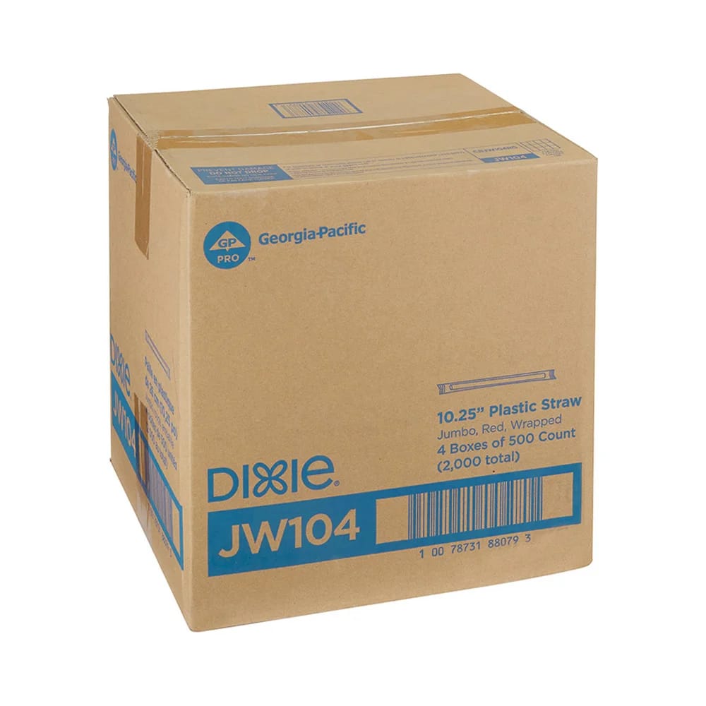 Dixie Jumbo Wrapped Plastic Straws, 2000 Count