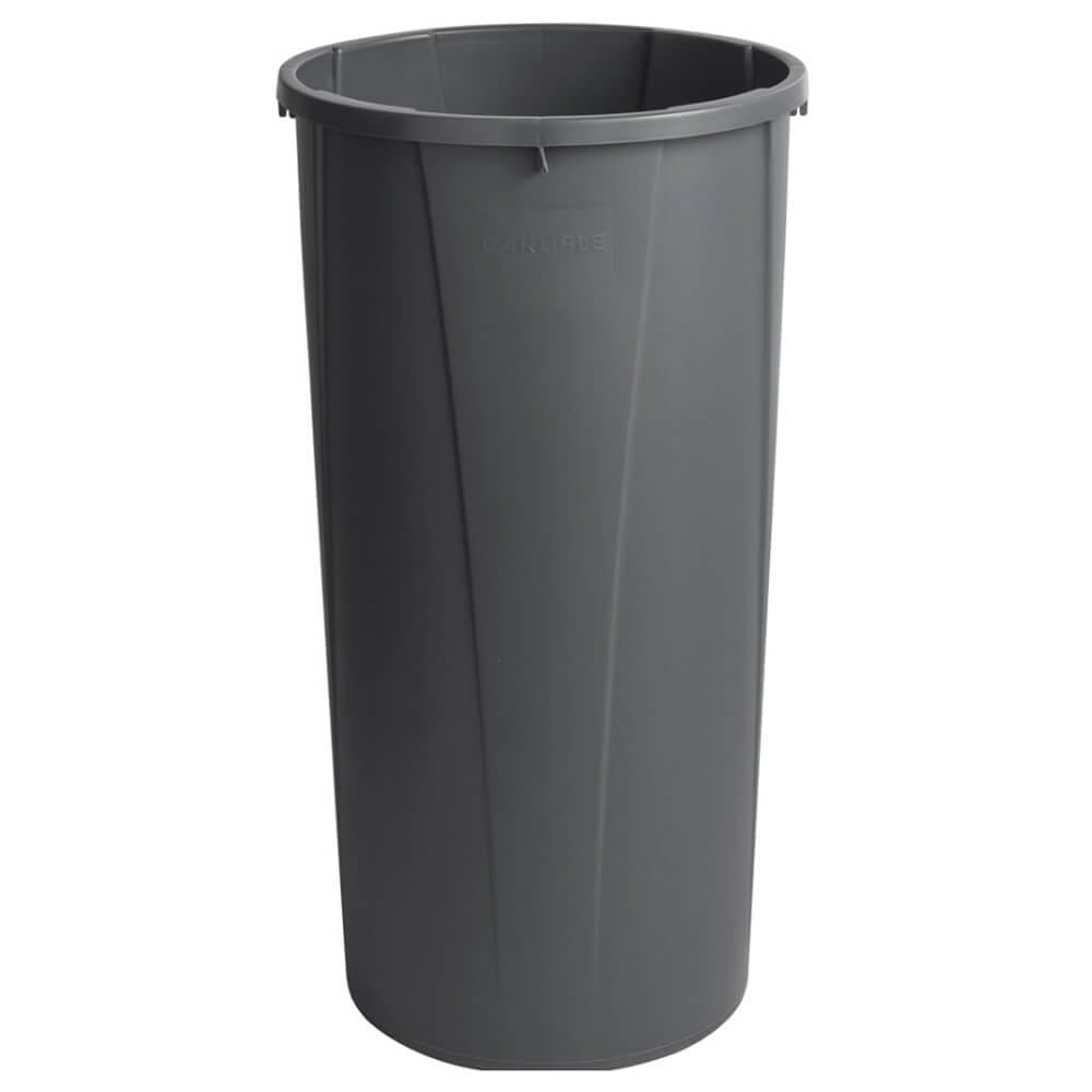 Carlisle Centurian 22 Gallon Tall Round Trash Can, Gray