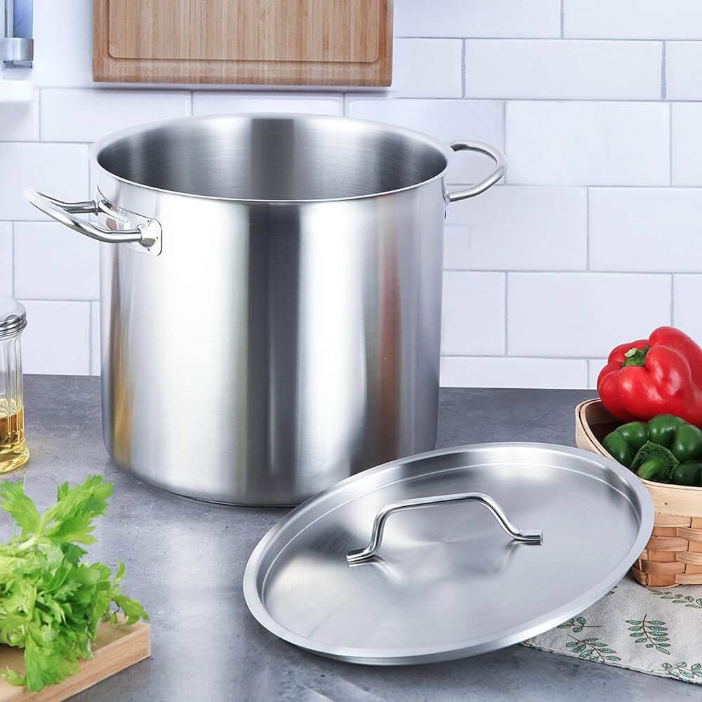 Stainless Steel Aluminum-Clad 10 Quart Stock Pot with Cover