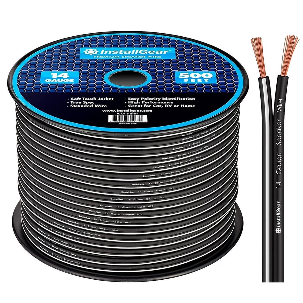 InstallGear 14 Gauge Copper Clad Aluminum Speaker Wire, 500'