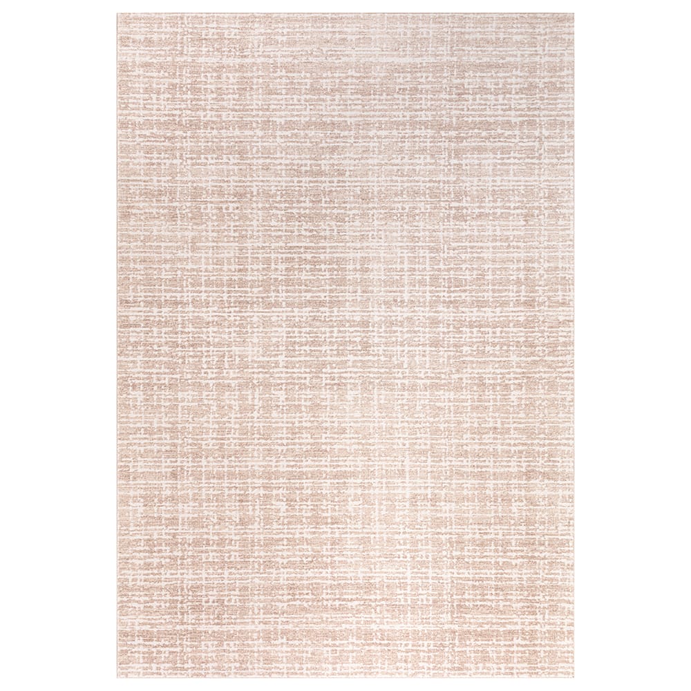Hazel Collection 9' x 12' Grid Area Rug, Beige & Ivory