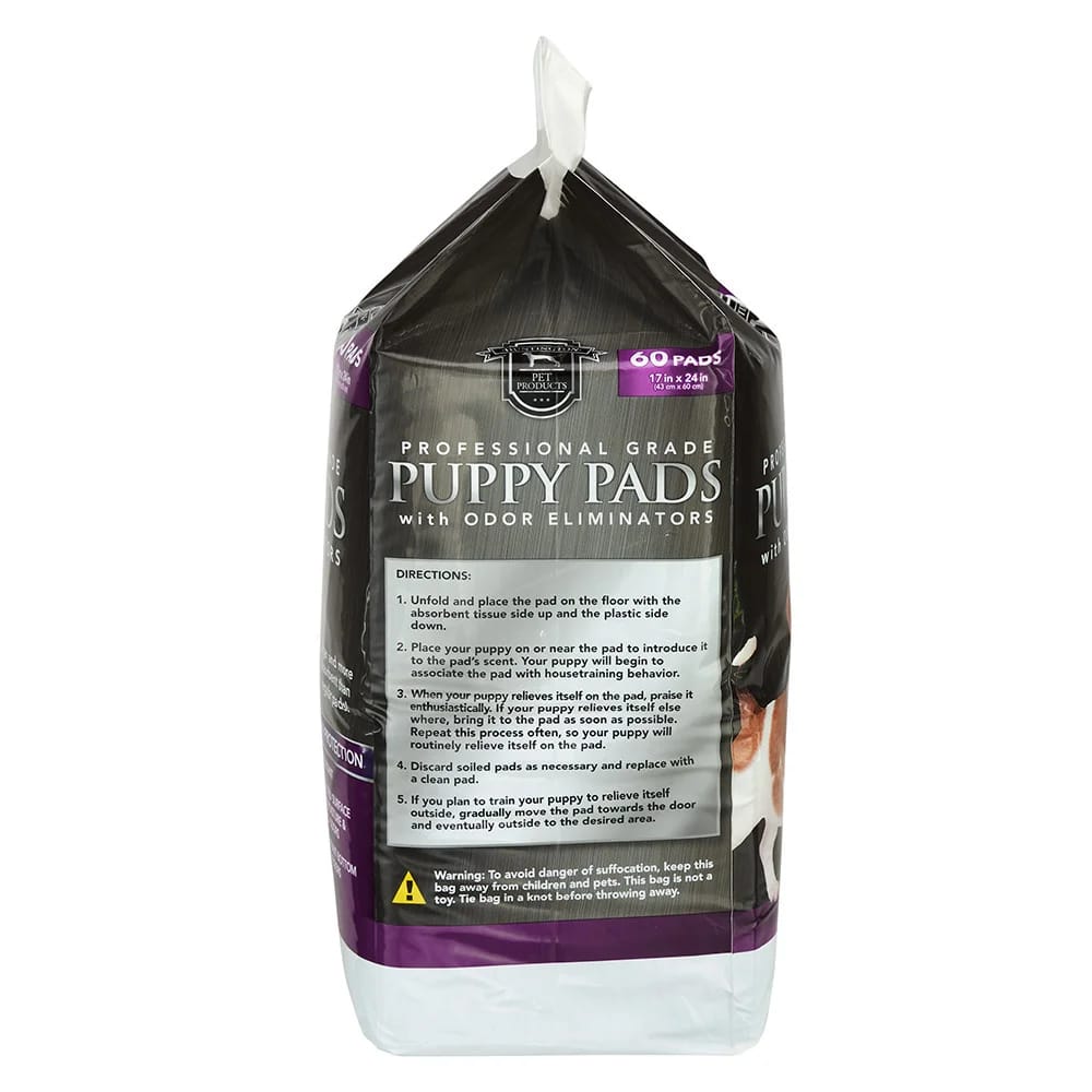 Huntington Pet Products Professional Grade 17"x24" Puppy Pads with Odor Eliminators, 60 Count