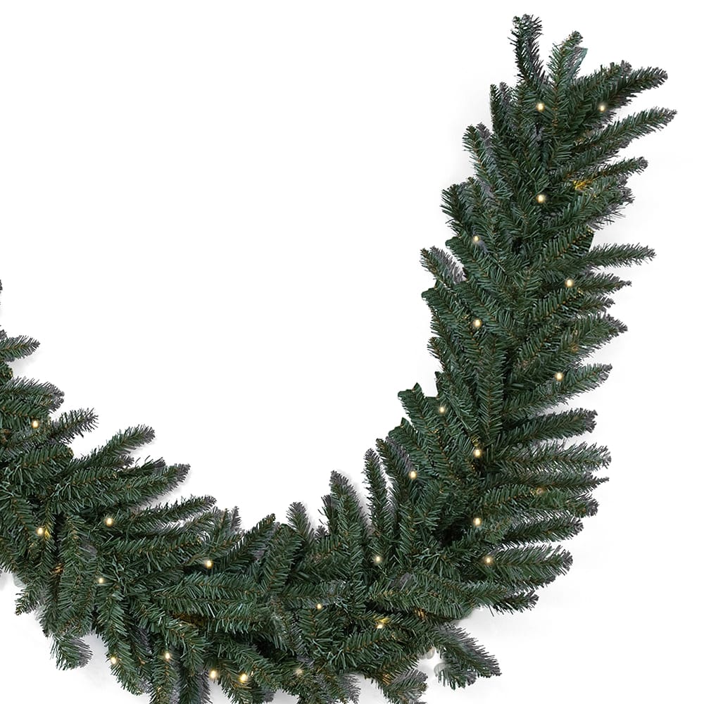 Famous Brand 9' Pre-Lit Blue Spruce Unfrosted Garland, 2 Pack