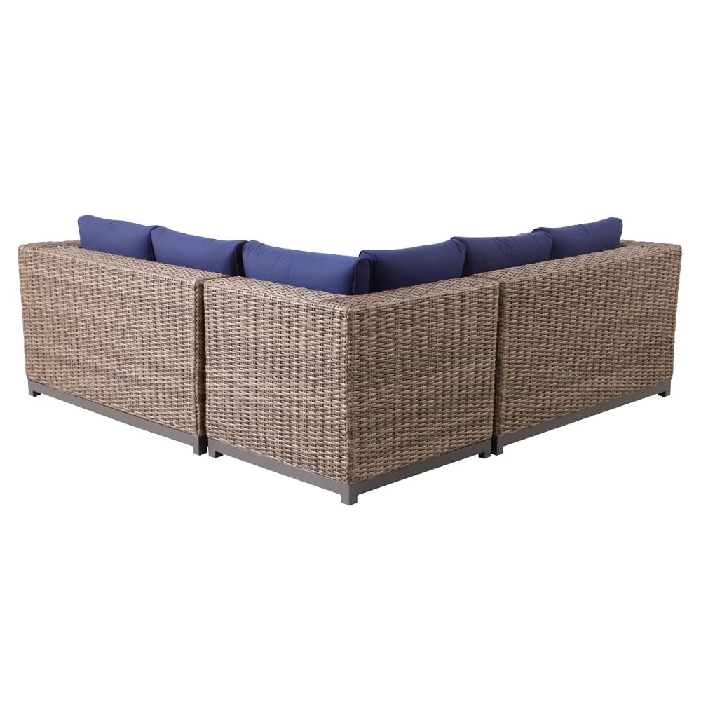 Hampton Bay Fernlake 4-Piece Outdoor Patio Sectional Set, Brown/Midnight