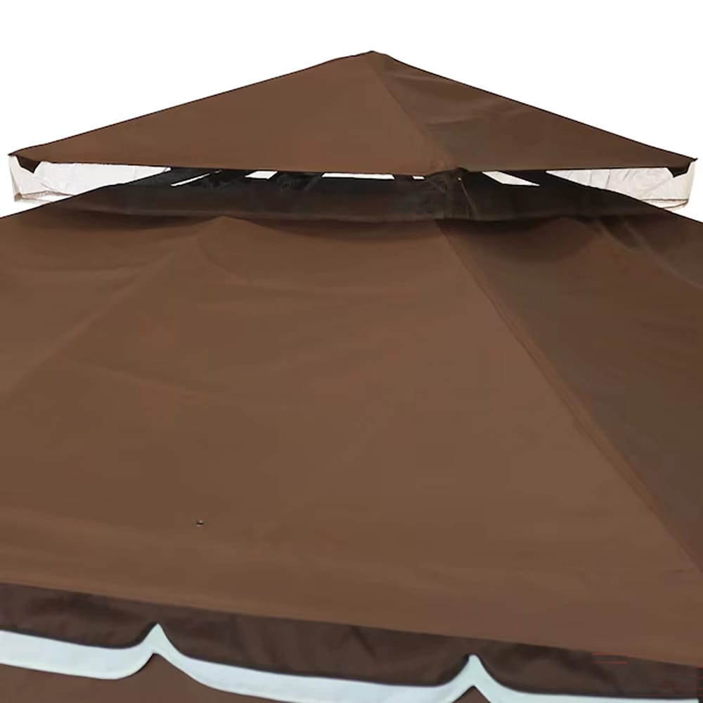Sunnydaze 9.2' x 9.2' Soft Top Patio Gazebo with Screens and Privacy Walls, Brown