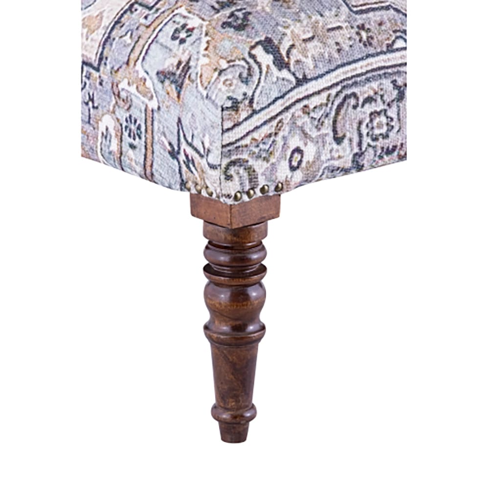 Albany Living Patterned Upholstered Bench, Brown/Gray/Ivory