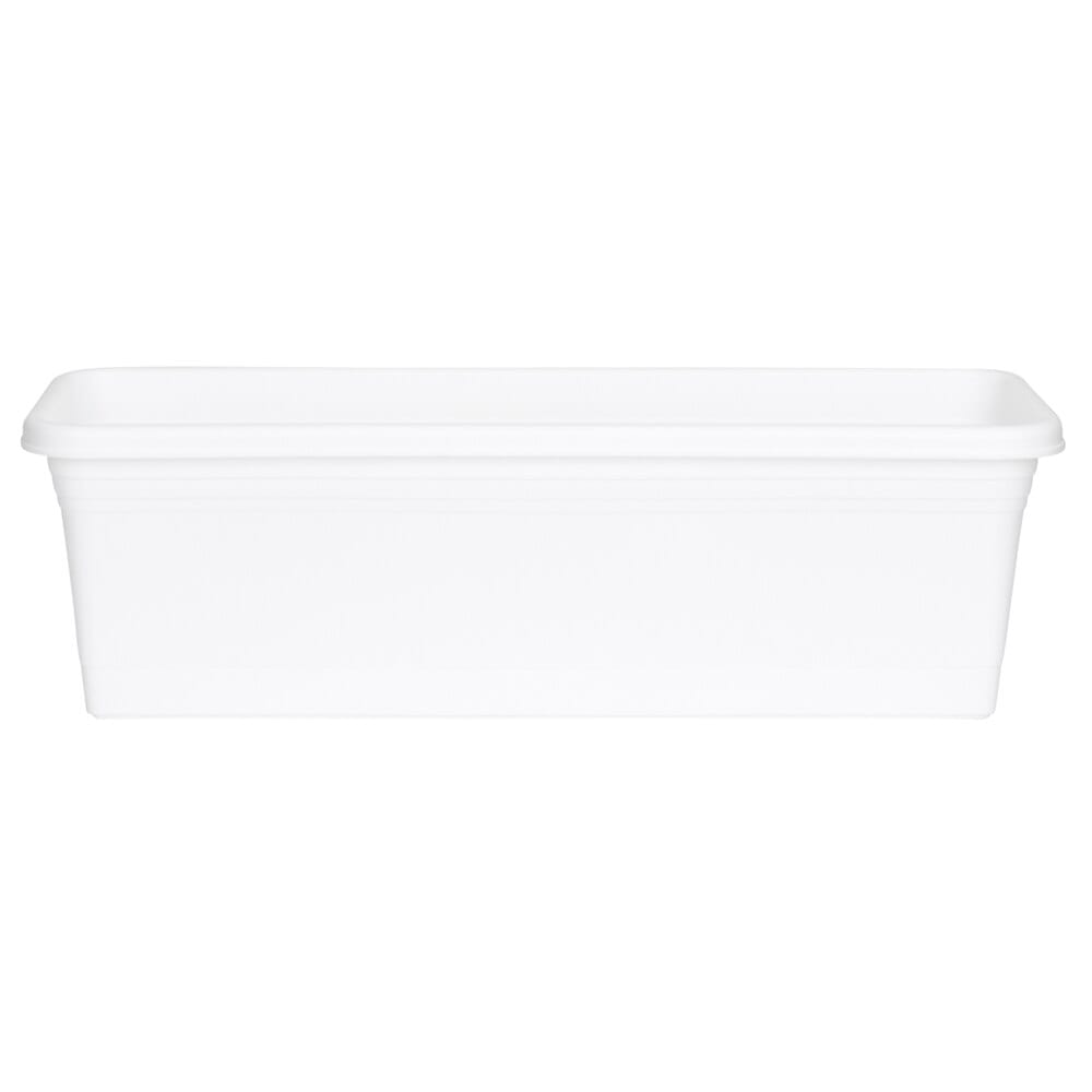 RUGG White Window Box Planter with Saucer, 24"