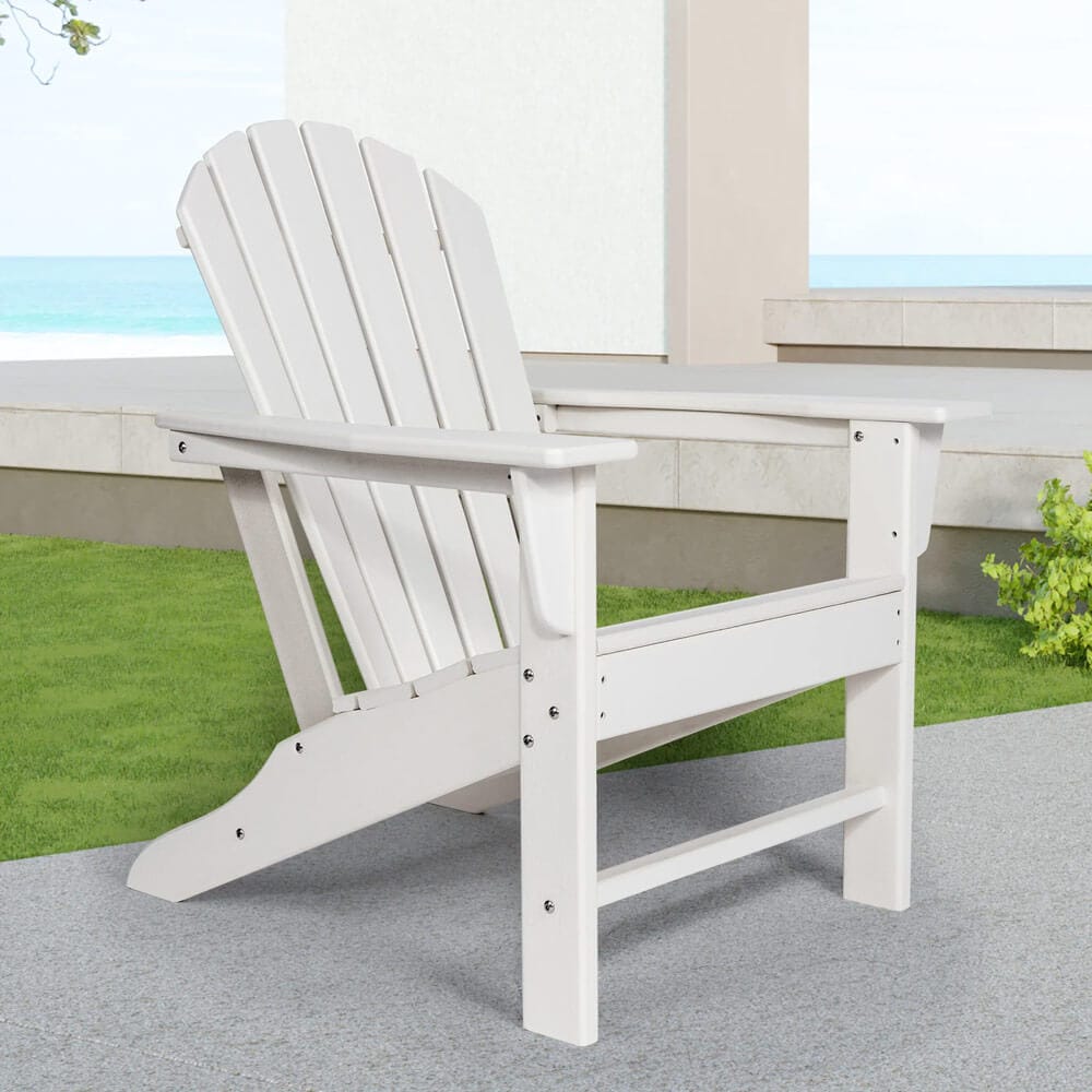 Outdoor All-Weather HDPE Adirondack Chair, White