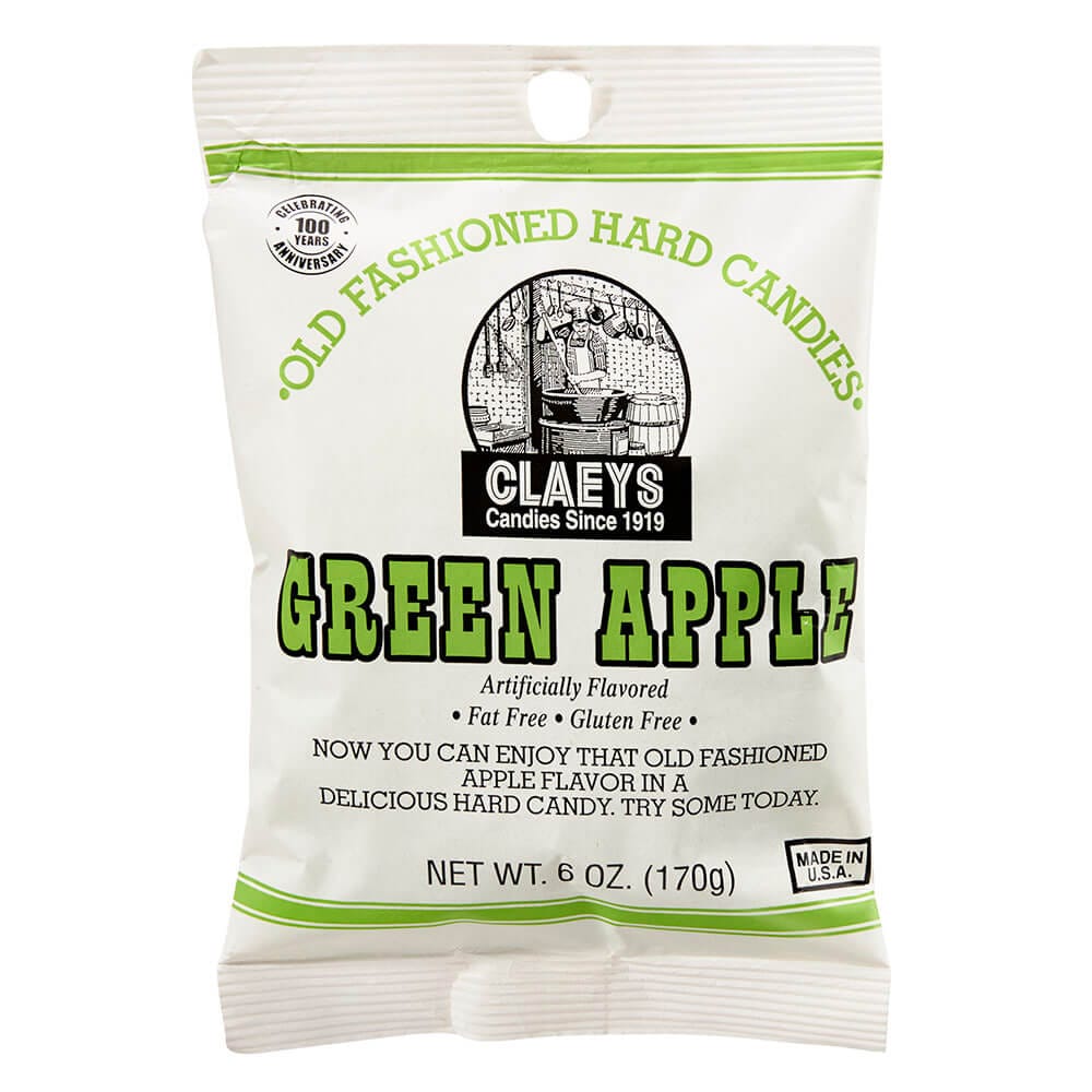 Claeys Green Apple Old Fashioned Hard Candy, 6 oz