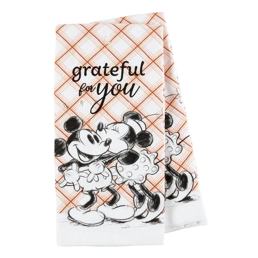 Disney Mickey Mouse and Minnie Mouse Fall Cotton Kitchen Towels, 2 Count