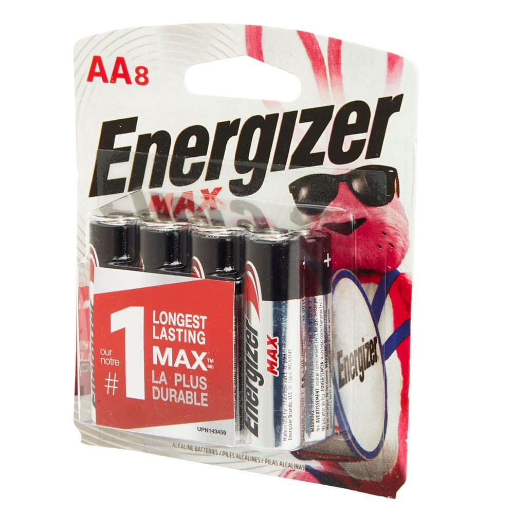 Energizer Max AA Alkaline Batteries, 8-Count