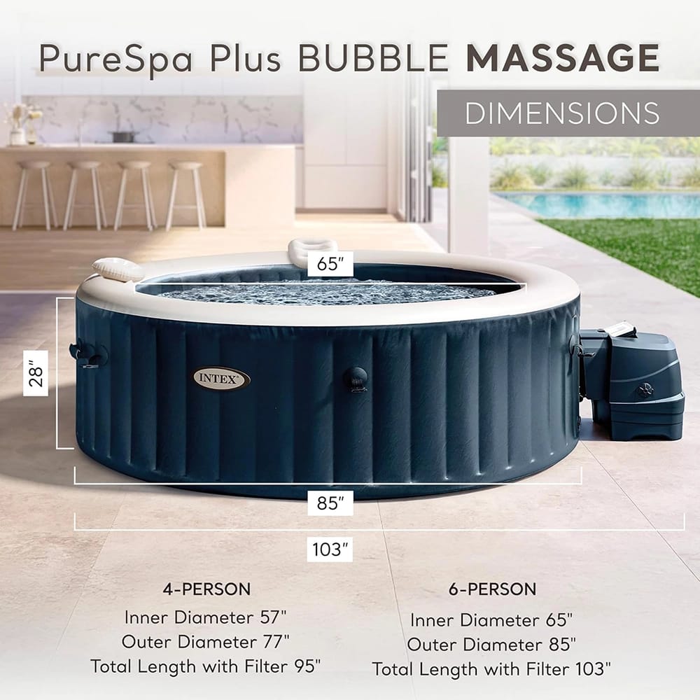 INTEX PureSpa 6-Person Inflatable Hot Tub with Energy-Efficient Spa Cover