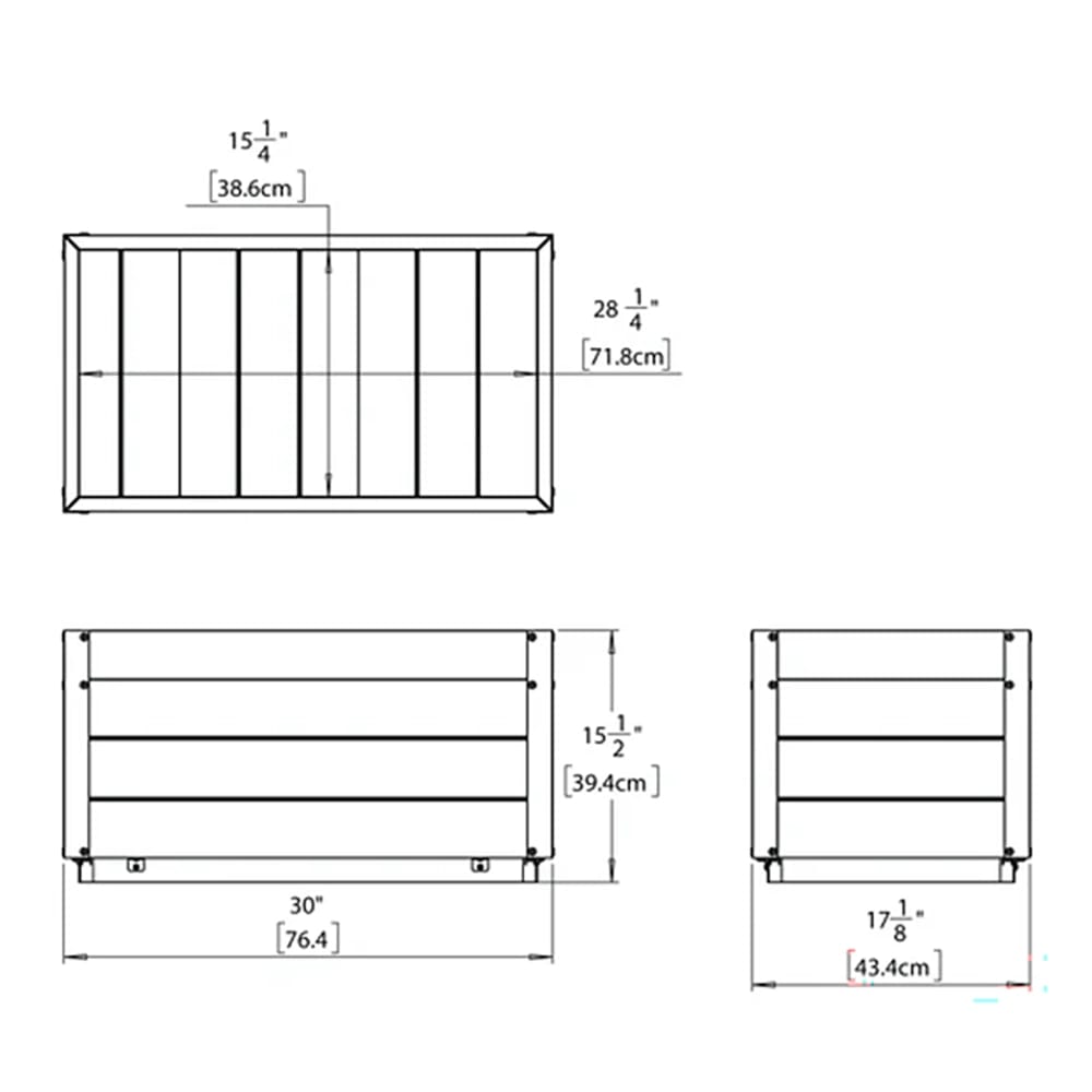 Vita Delta 30" Planter, Gray, Set of 2