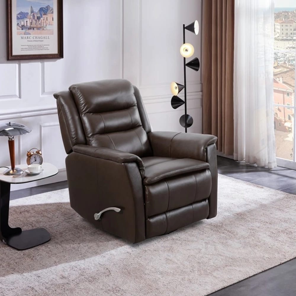 Madrid Leather Swivel Recliner, Madrid Chocolate