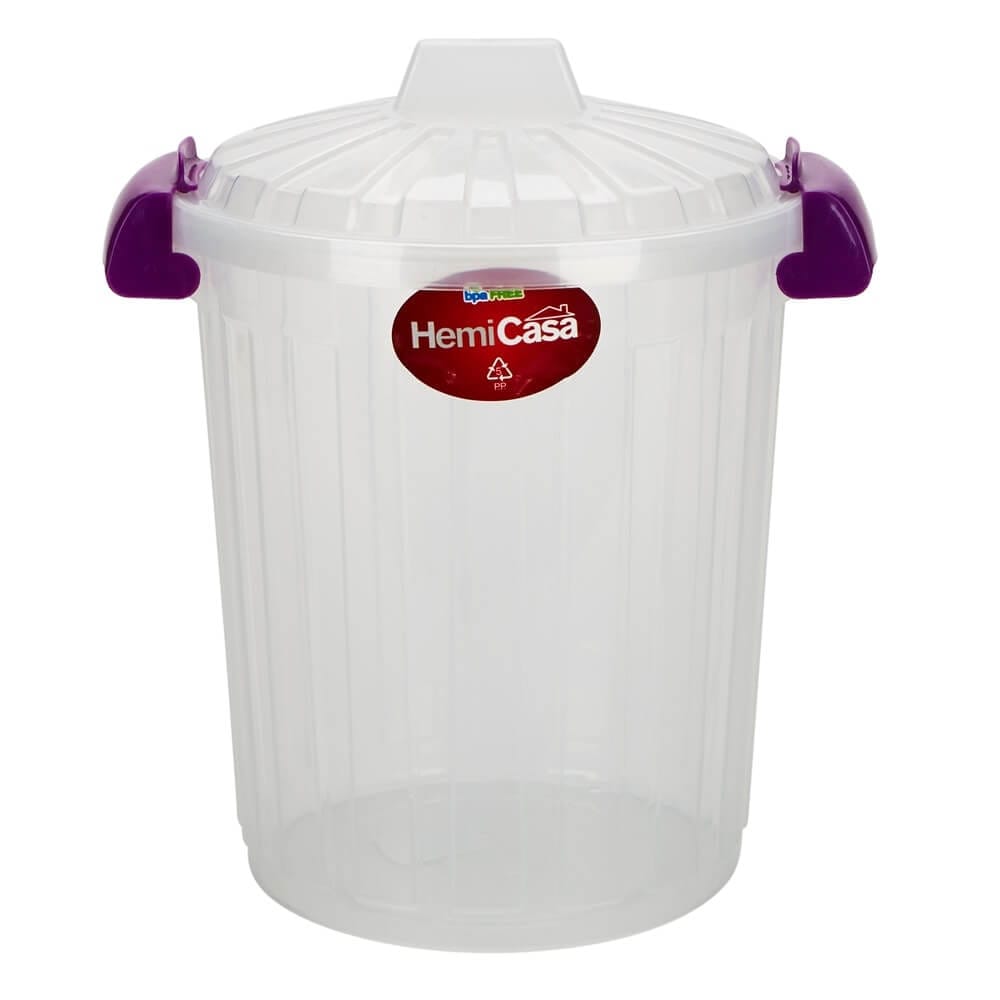 Round Clear Storage Bucket with Latching Lid, 7L