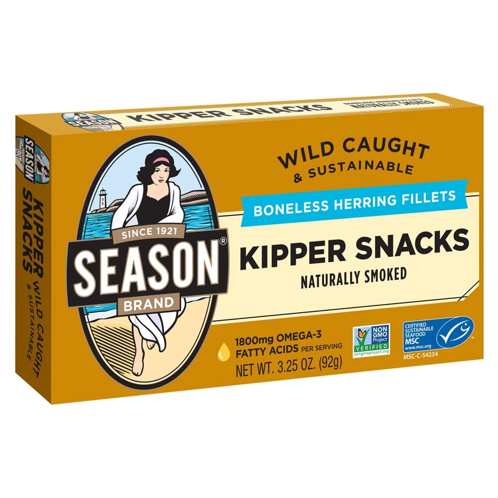 Season Brand Naturally Smoked Boneless Fillets of Herring Kipper Snacks, 3.25 oz