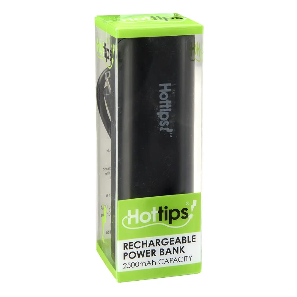 Hot Tips Power Bank, Black, 2500 mAh