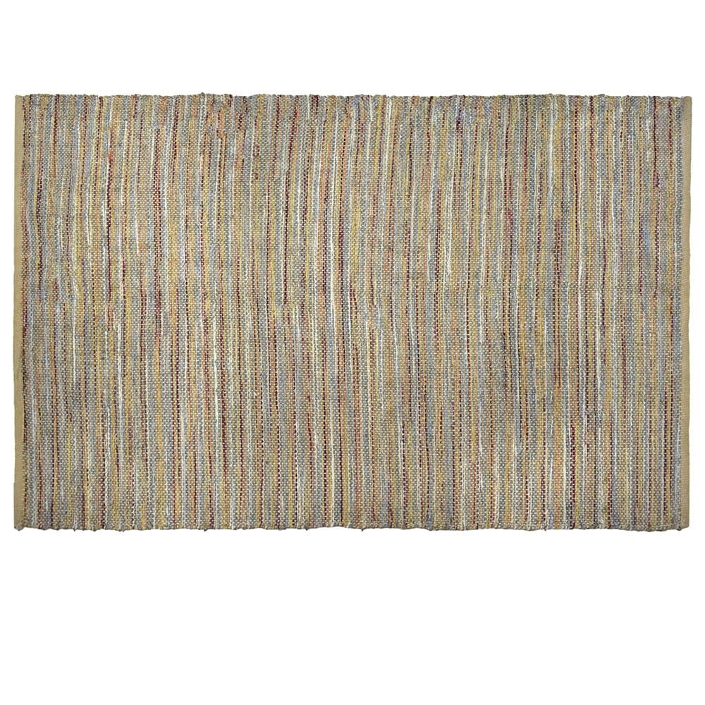 Handwoven 5' x 8' Chenille and Jute Area Rug with Non-Skid Backing