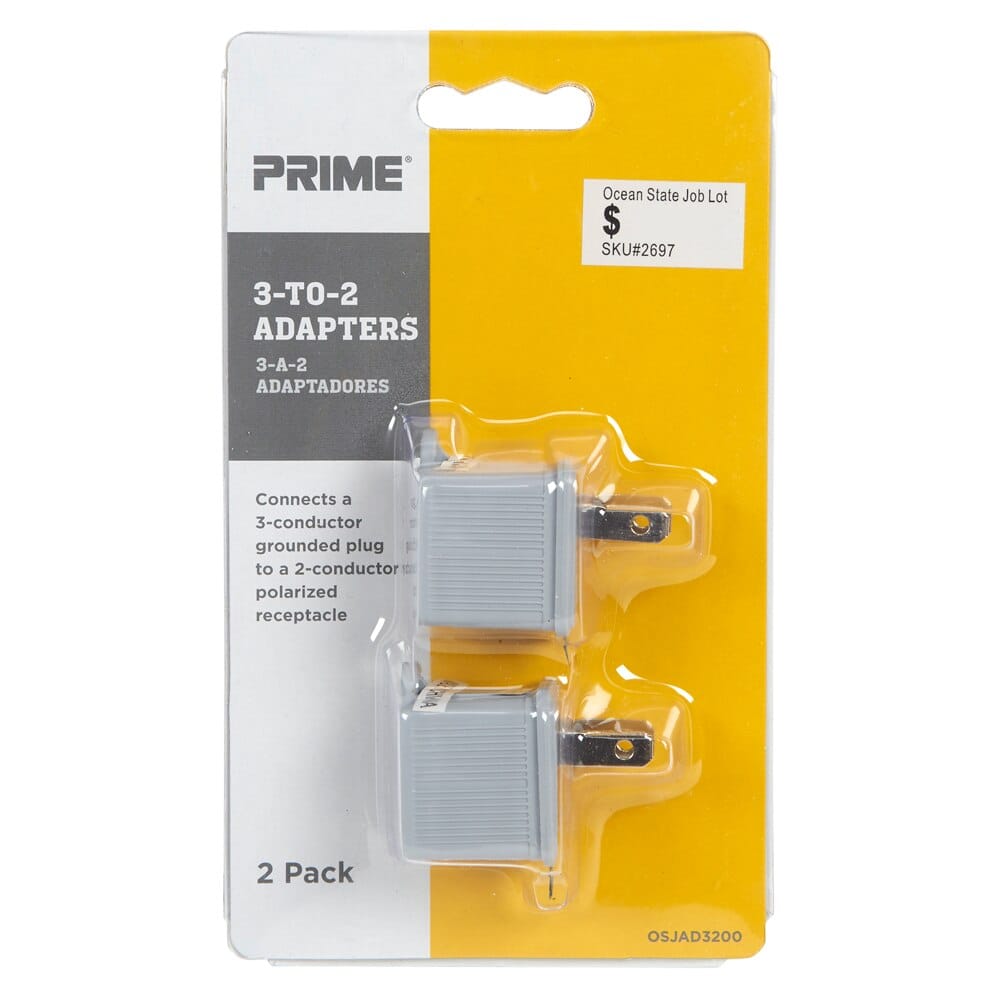 Prime 3-to-2 Adapters, 2 Count
