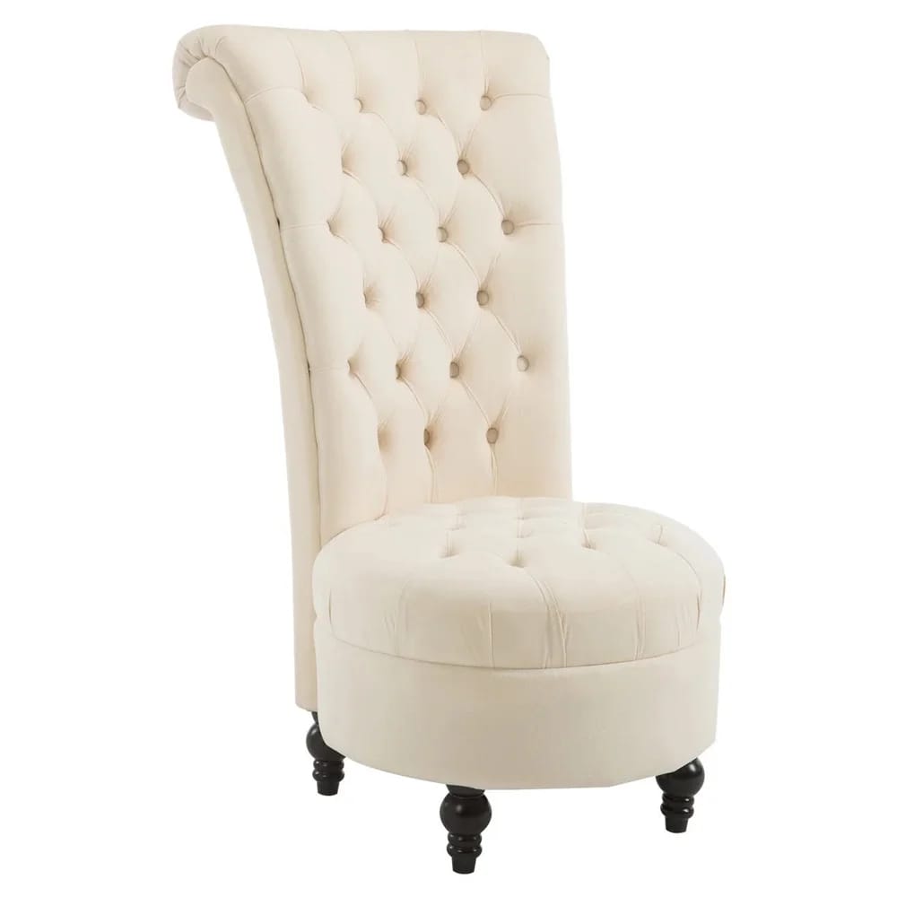 HomCom High Back Accent Chair, White