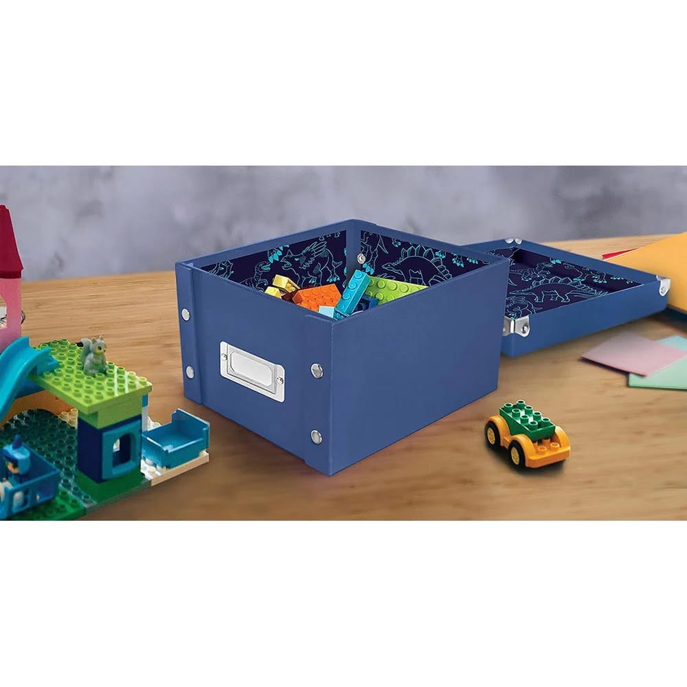 Snap-N-Store Small Collapsible Storage Box, Blue/Dinosaurs, 2 Pack