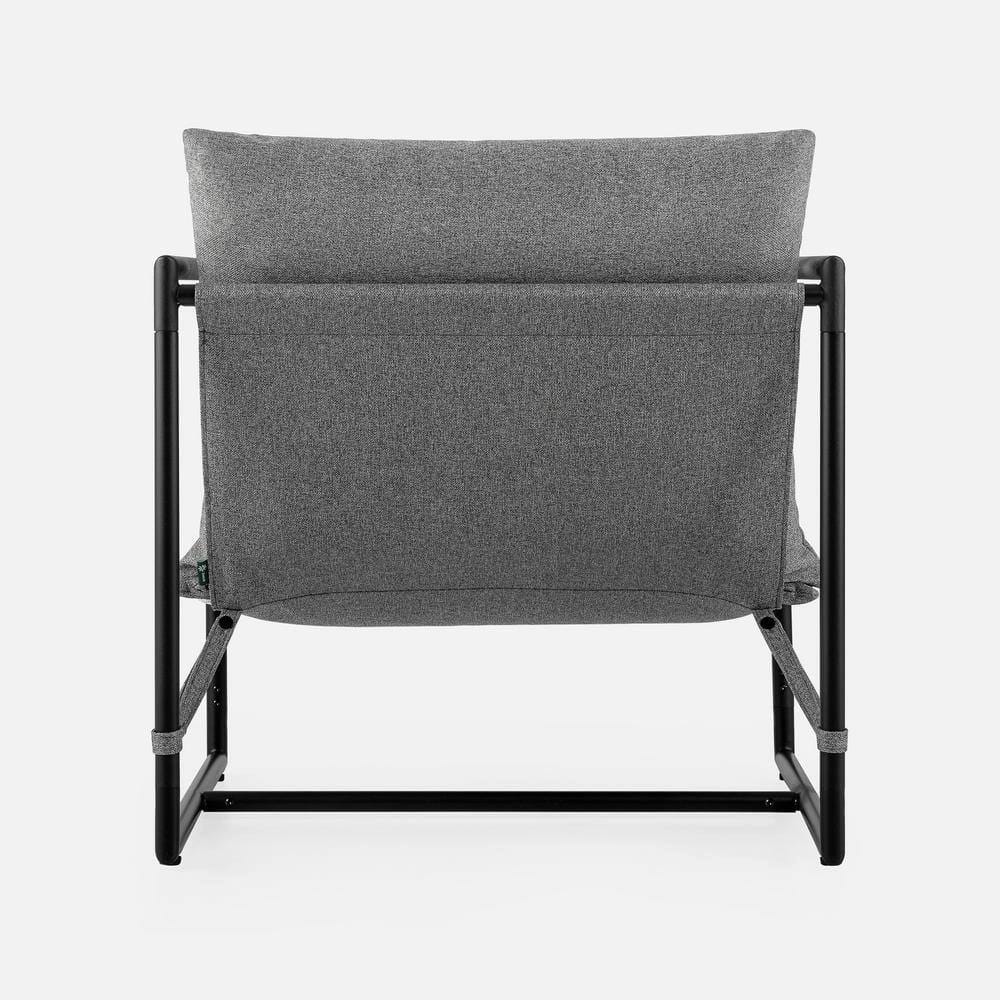 Zinus Ashton Upholstered Sling Accent Chair, Light Gray