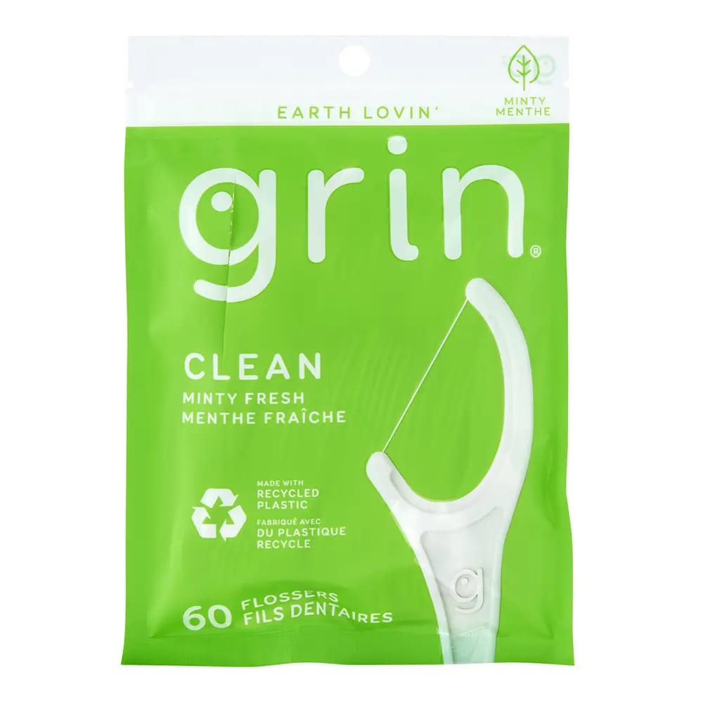 Grin Minty Clean Flossers, 60 Count