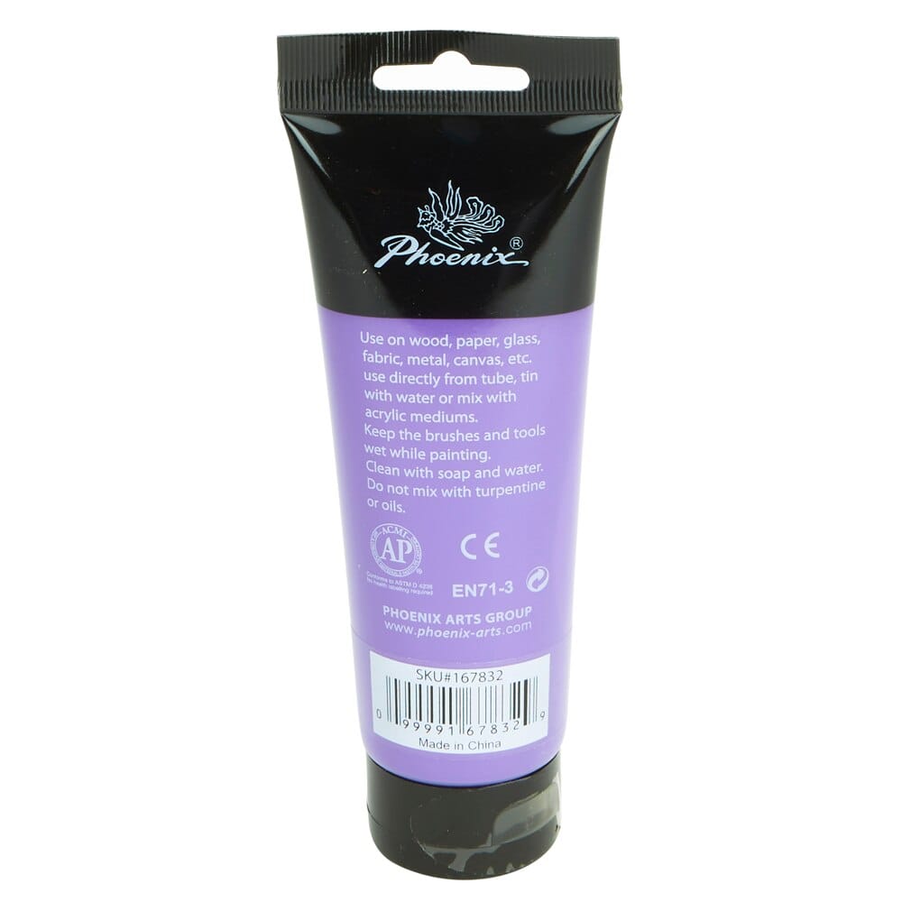 Phoenix Artist's Acrylic Paint, Brilliant Purple, 120 ml