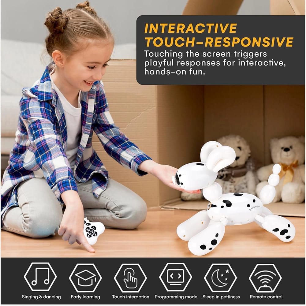 Top Race Remote Control Balloon Dog, White