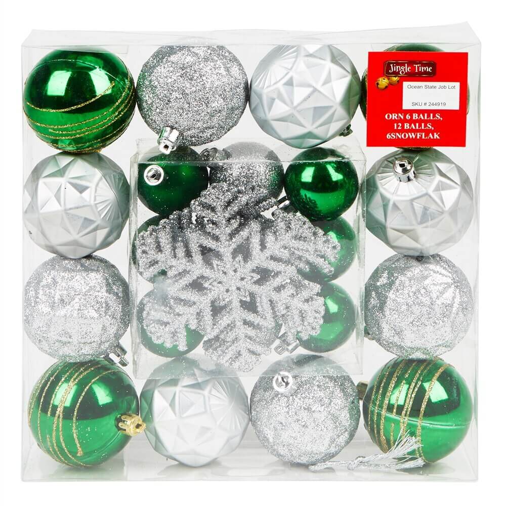 Jingle Time Plastic Ornament Set, 27-Piece