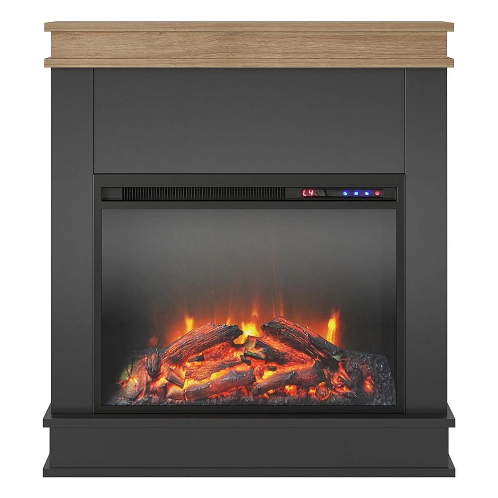 Ameriwood Home 30" Free Standing Electric Fireplace, Black