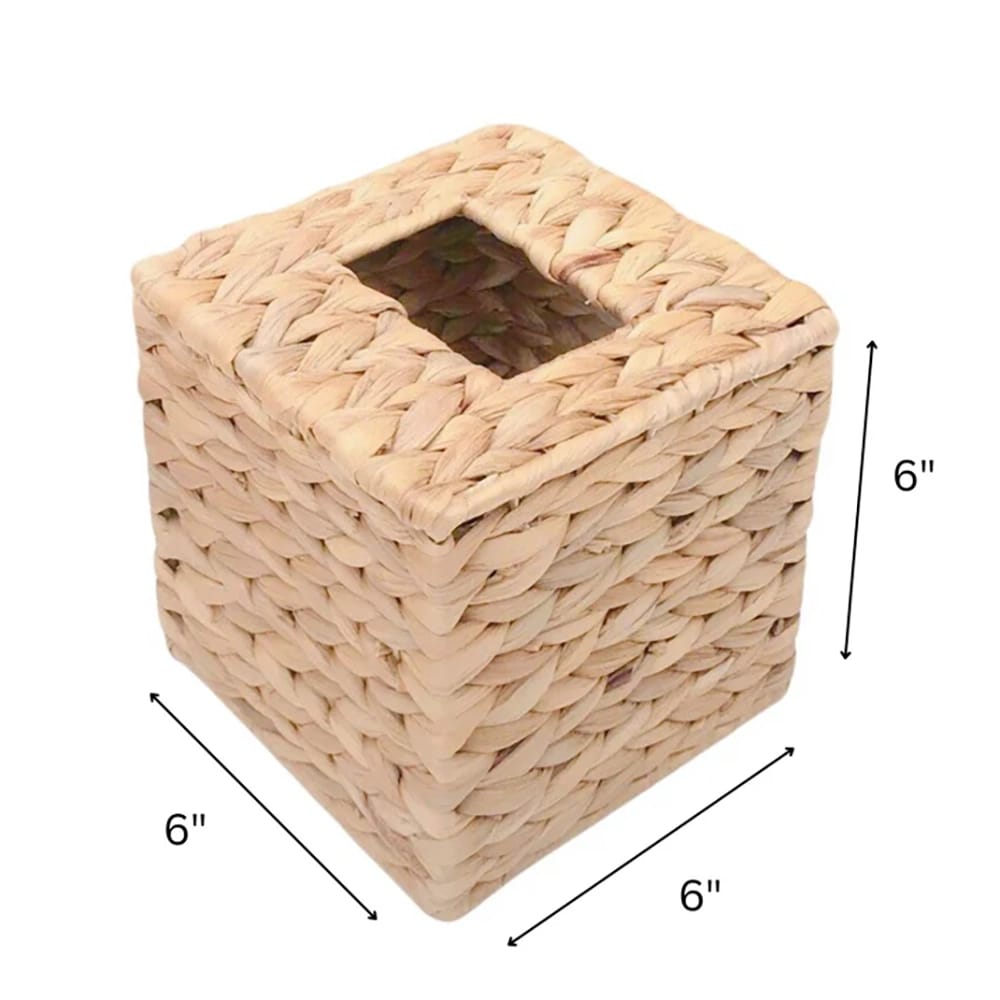 Water Hyacinth Tissue Box Cover, Natural
