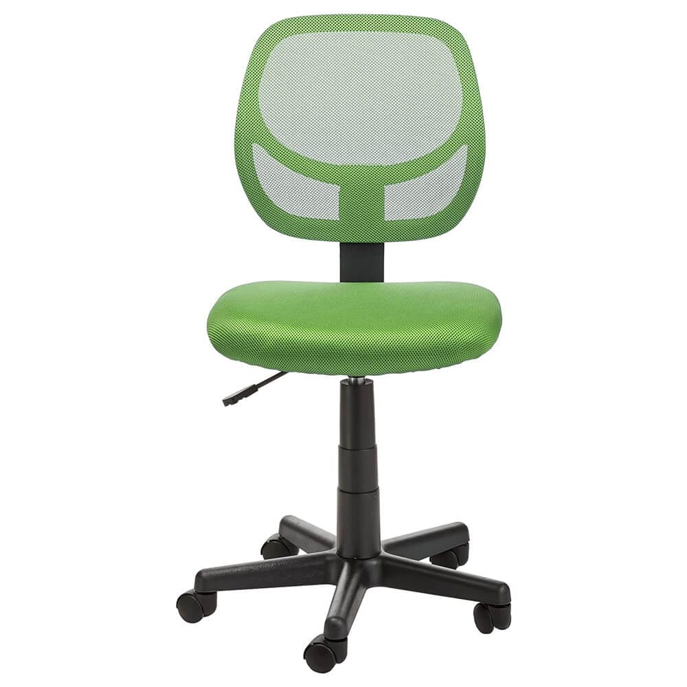 Low-Back Upholstered Mesh Adjustable Swivel Office Chair, Green