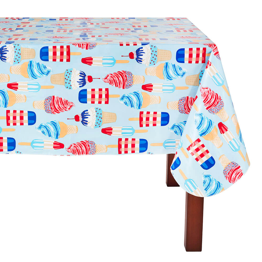 Americana Vinyl Tablecloth with Flannel Backing