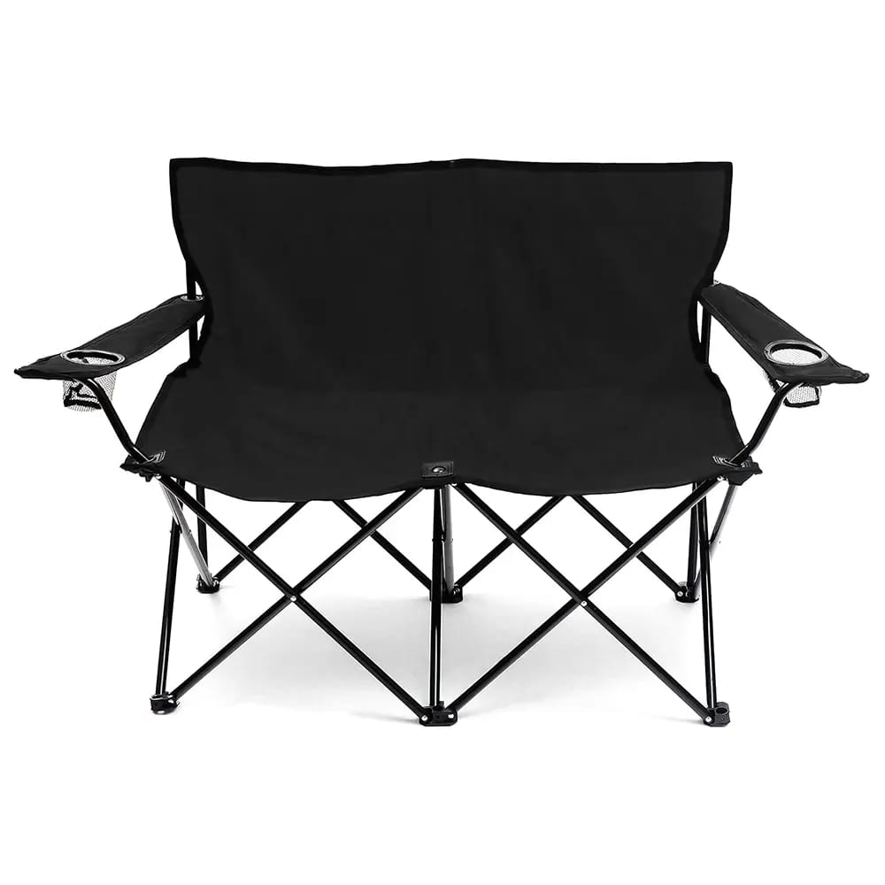 Loveseat Style Double Camp Chair, Black