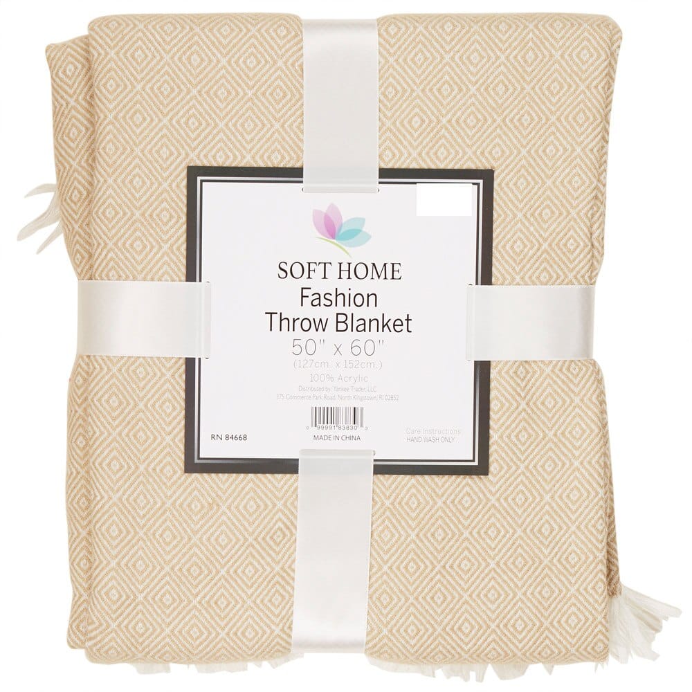 Soft Home Fashion Throw Blanket, 50" x 60"