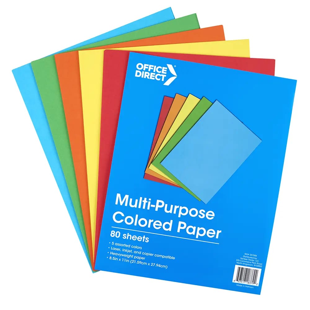 Office Direct Multi-Purpose Colored Paper, 80 ct, 8.5" x 11"