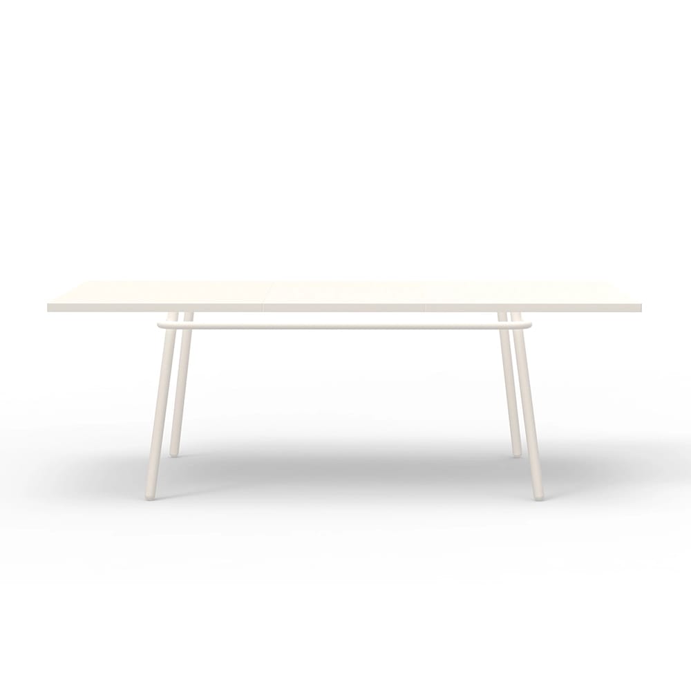 Maiori Rectangular Extendable Patio Dining Table, Blanc