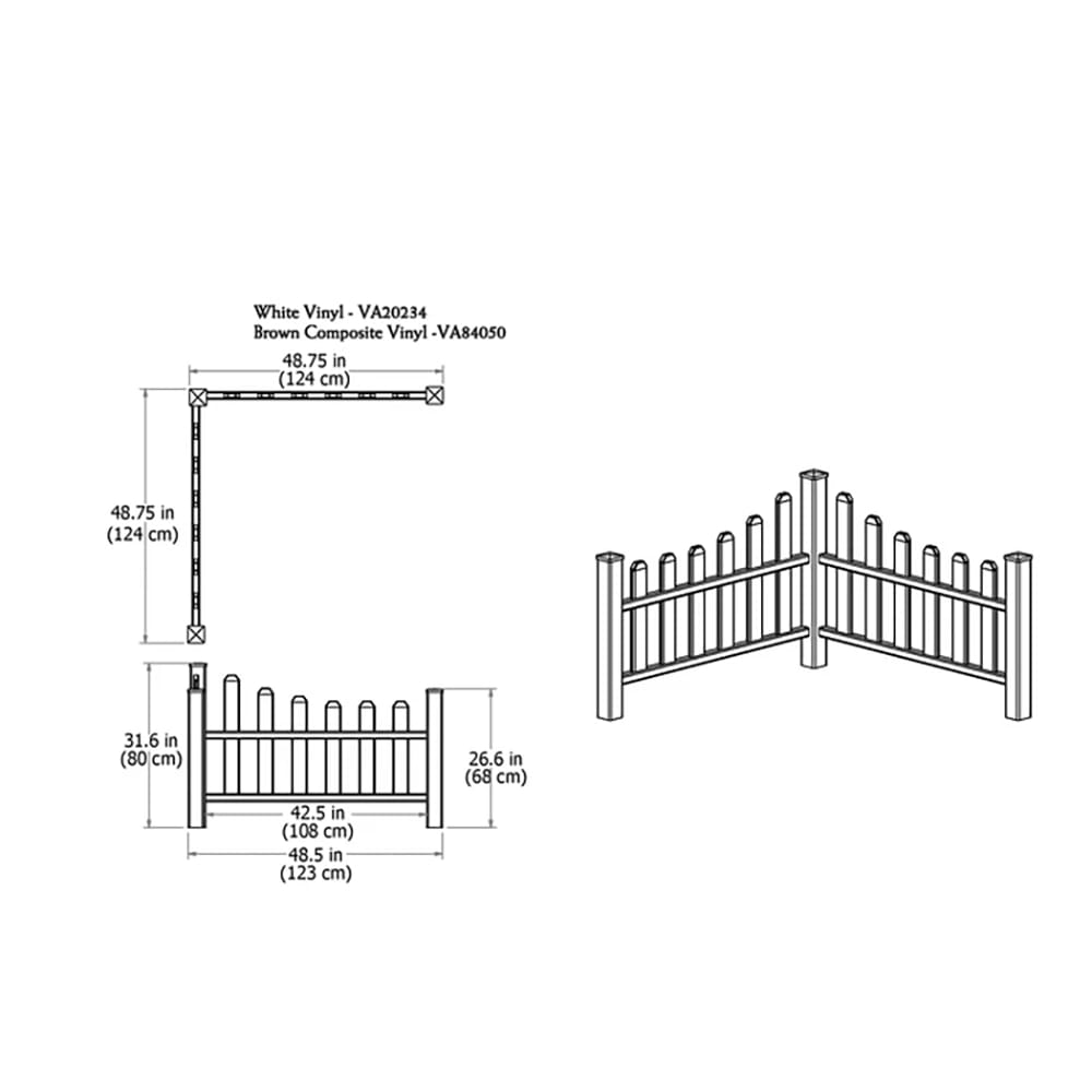 Vita Country Corner Picket Fence