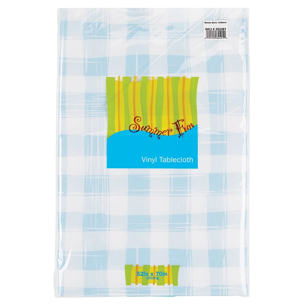 Blues Vinyl Tablecloth with Flannel Backing