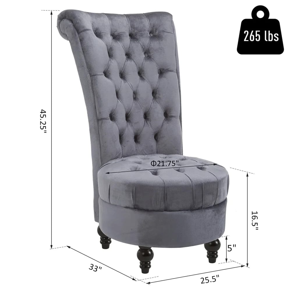 HomCom High Back Accent Chair, Gray