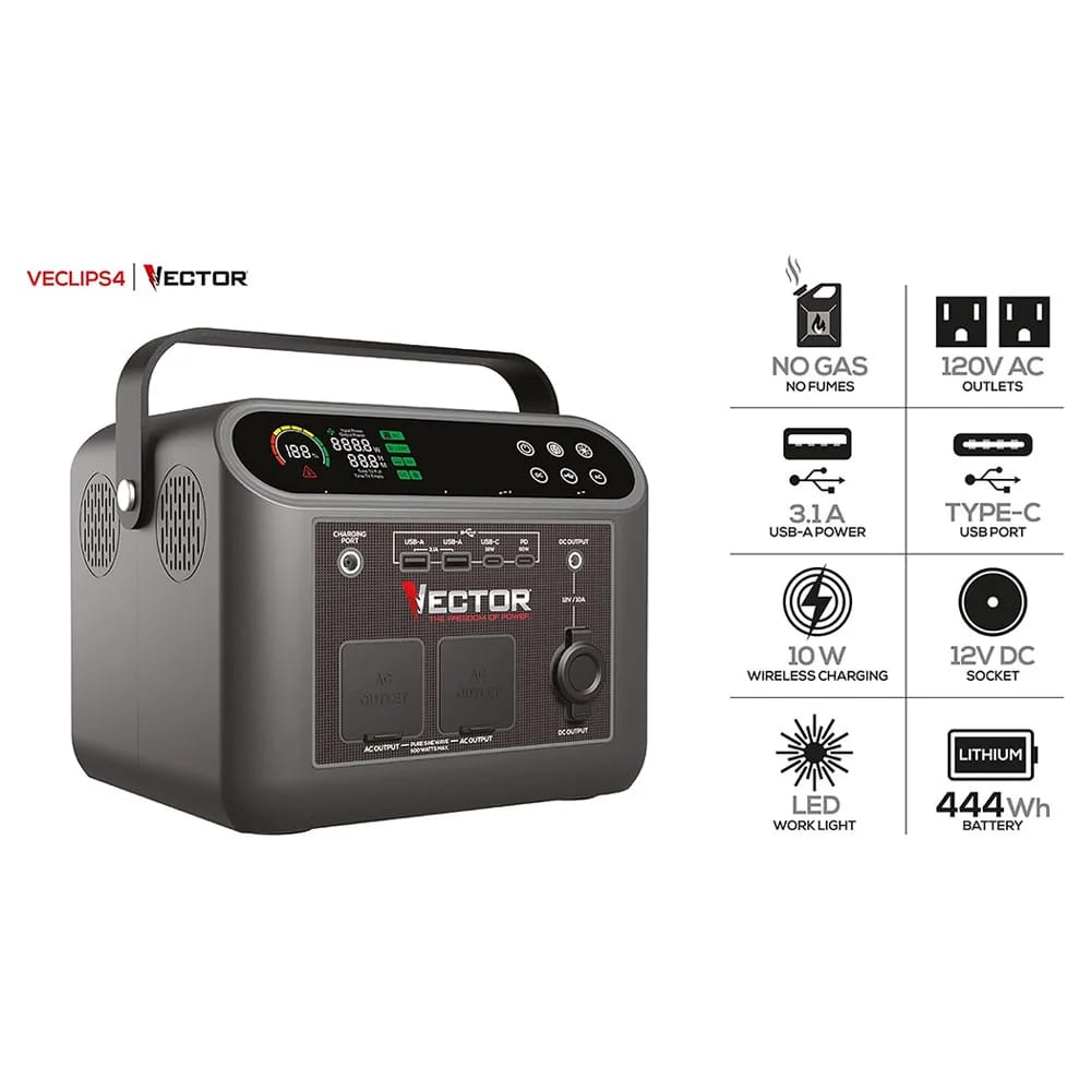 Vector 500 Watt Portable Power Station with 444 WH Li-On Battery