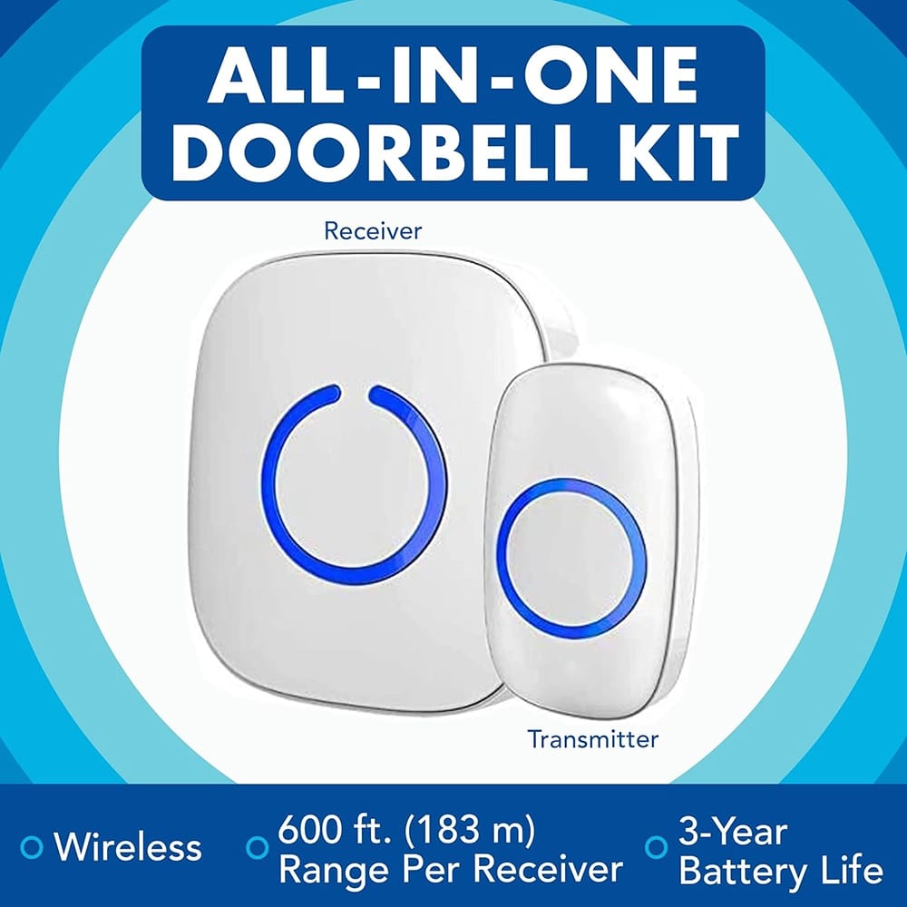 SadoTech Wireless Doorbell for Home, Black