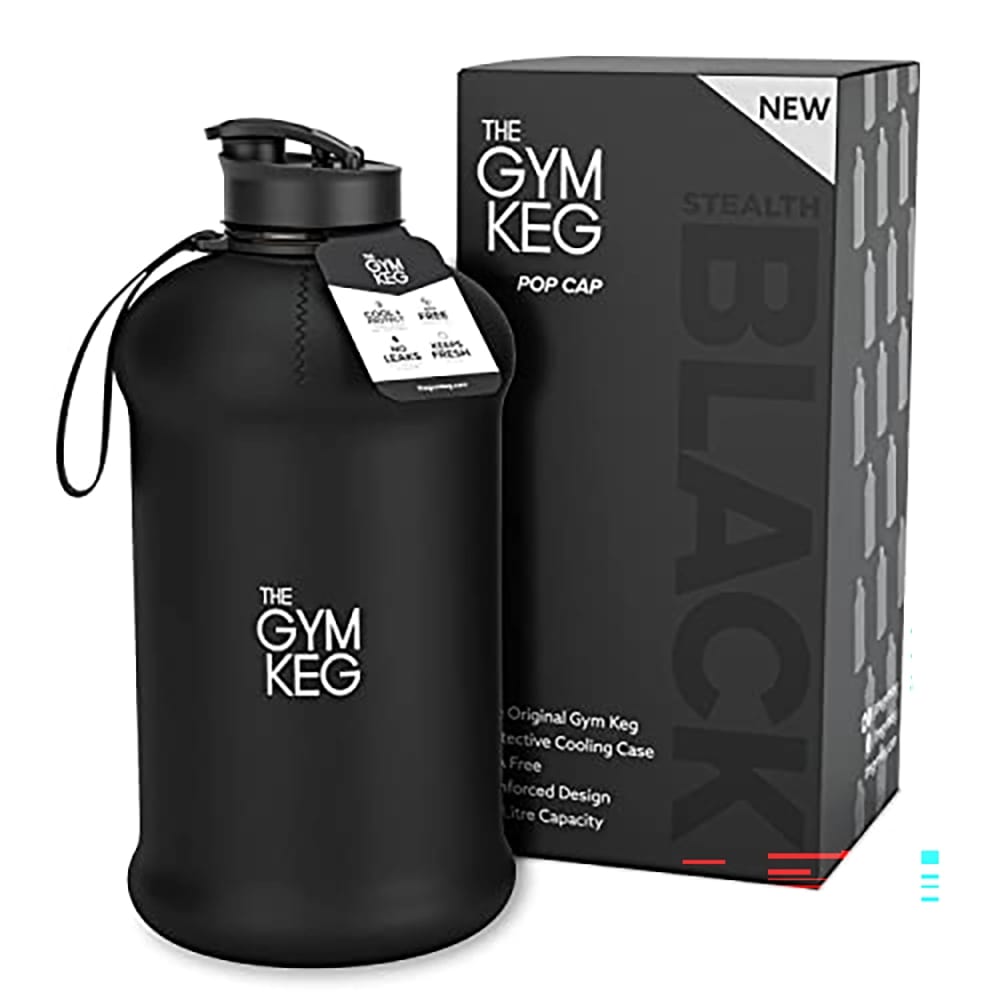 The Gym Keg 74 oz Insulated Water Bottle, Stealth Black