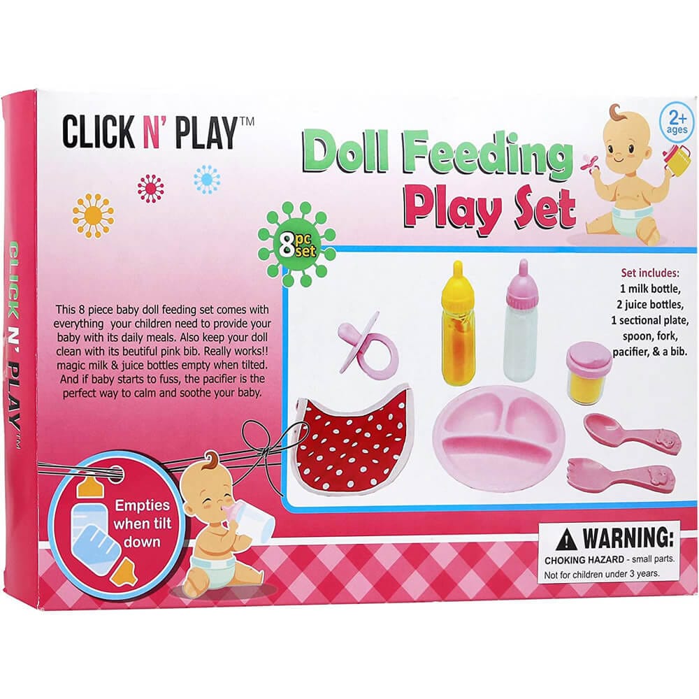 Click N' Play Baby Doll Feeding Set with Accessories