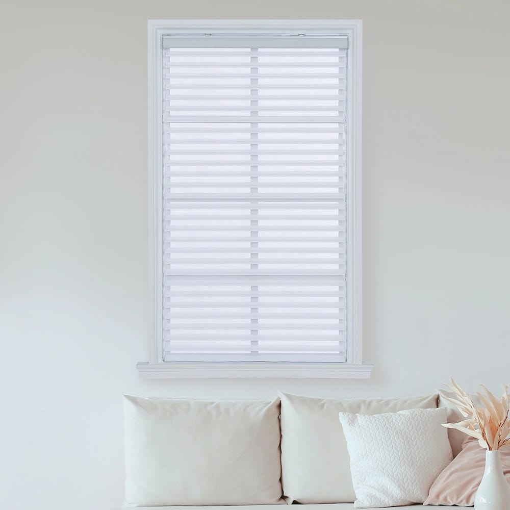 Cordless Horizontal Sheer Shade (Shangrila shade), Bright White, 39" x 64"