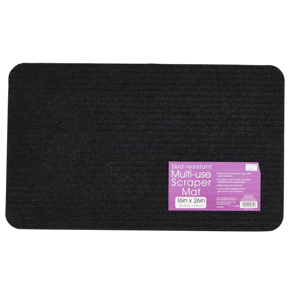 Multi-Use Scraper Mat with Skid-Resistant Backing, 16" x 26"