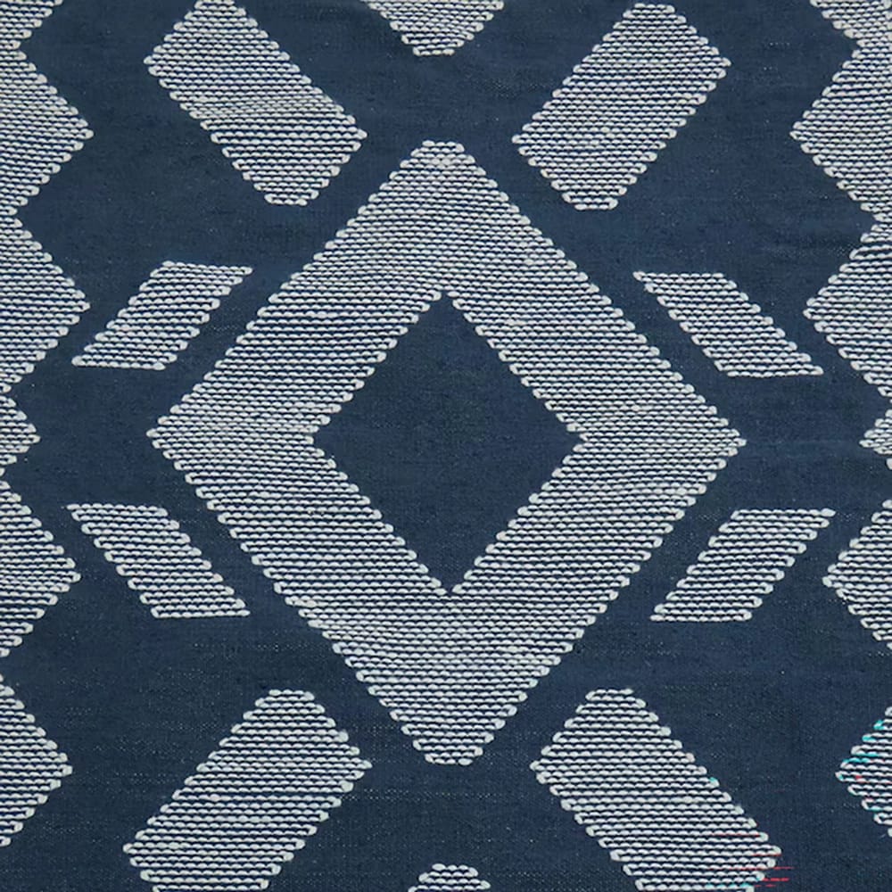Hand Woven Polyester Indoor/Outdoor Rug, Indigo, 5' x 7'