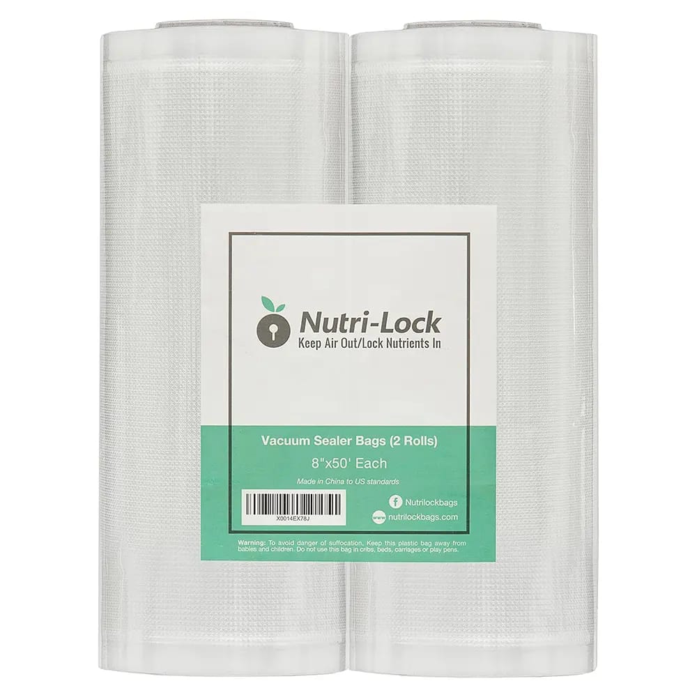 Nutri-Lock Vacuum Sealer Bag Rolls, Set of 2, 8" x 50"